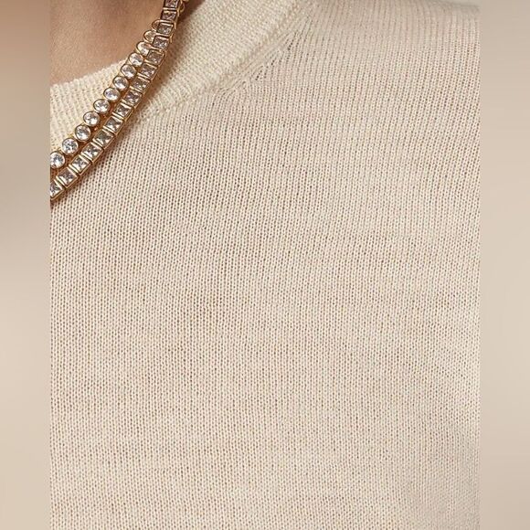 NWT J CREW Carolyn fitted crewneck sweater in merino wool in Sand Ivory - Picture 4 of 7